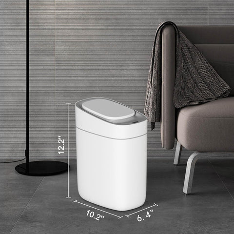 ELPHECO Automatic Bathroom Trash Can with Lid 2.5 Gallon Slim Sensor Garbage Can, 9L Narrow Plastic Trash Bin