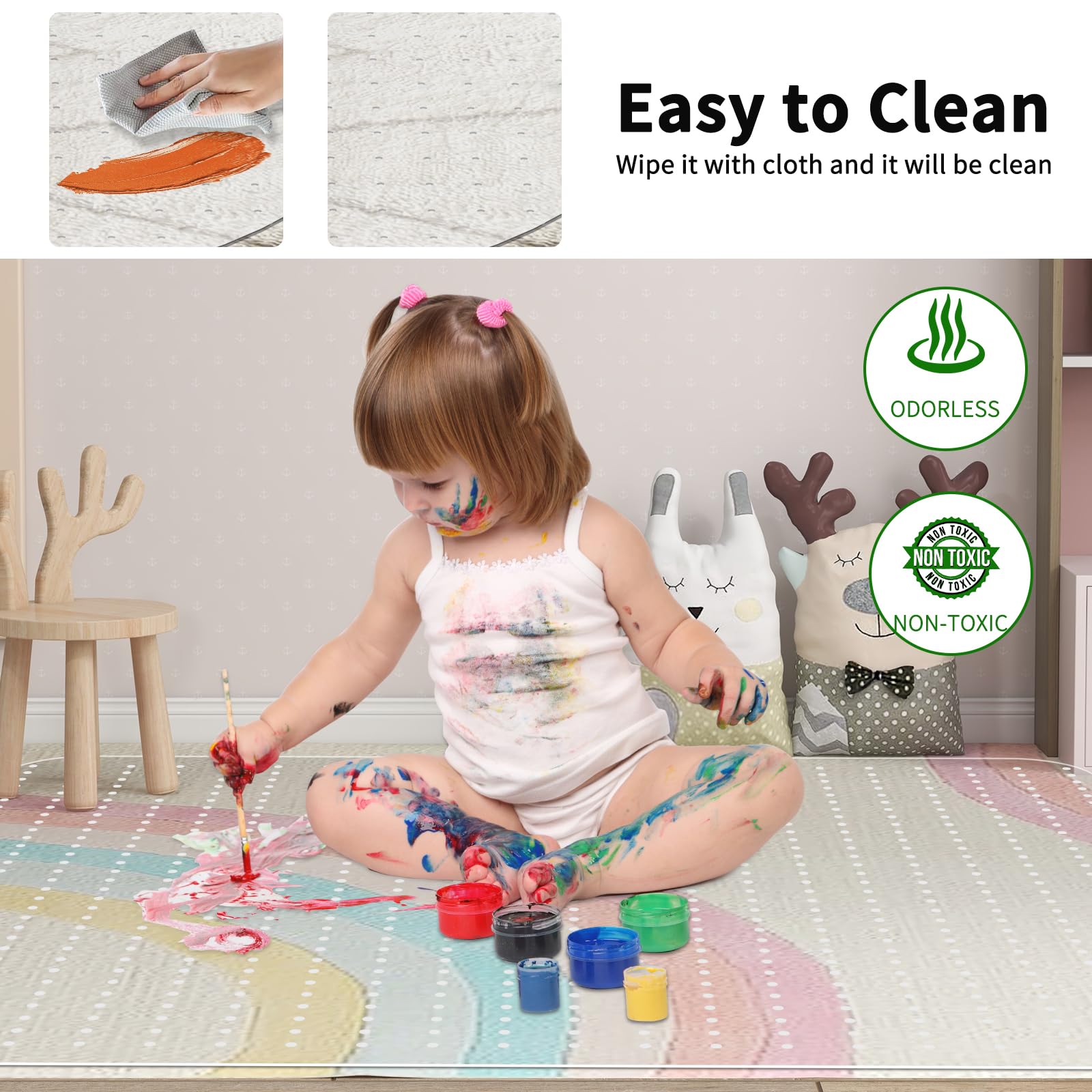 WASJOYE Office Chair Mat for Carpet, 75x120cm Desk Chair Mat for Carpet Floors, Clear 2.2mm Thick Rolling Chair Mats with Non-Slip Studded for Low