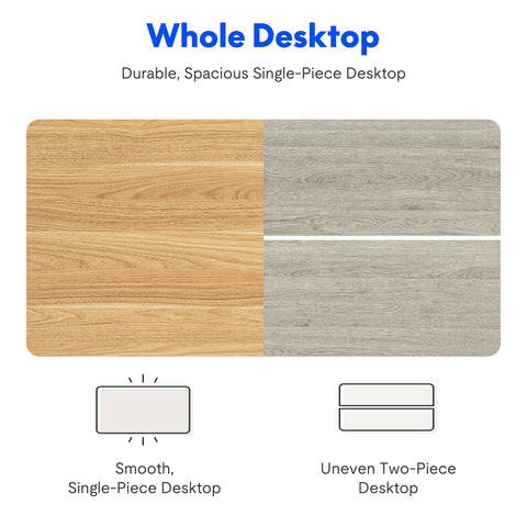 FLEXISPOT ONE PIECE Electric Standing Desk Height Adjustable Sit Stand Up Desk with Memory Smart Panel (White Frame+120x60cm White Desktop)