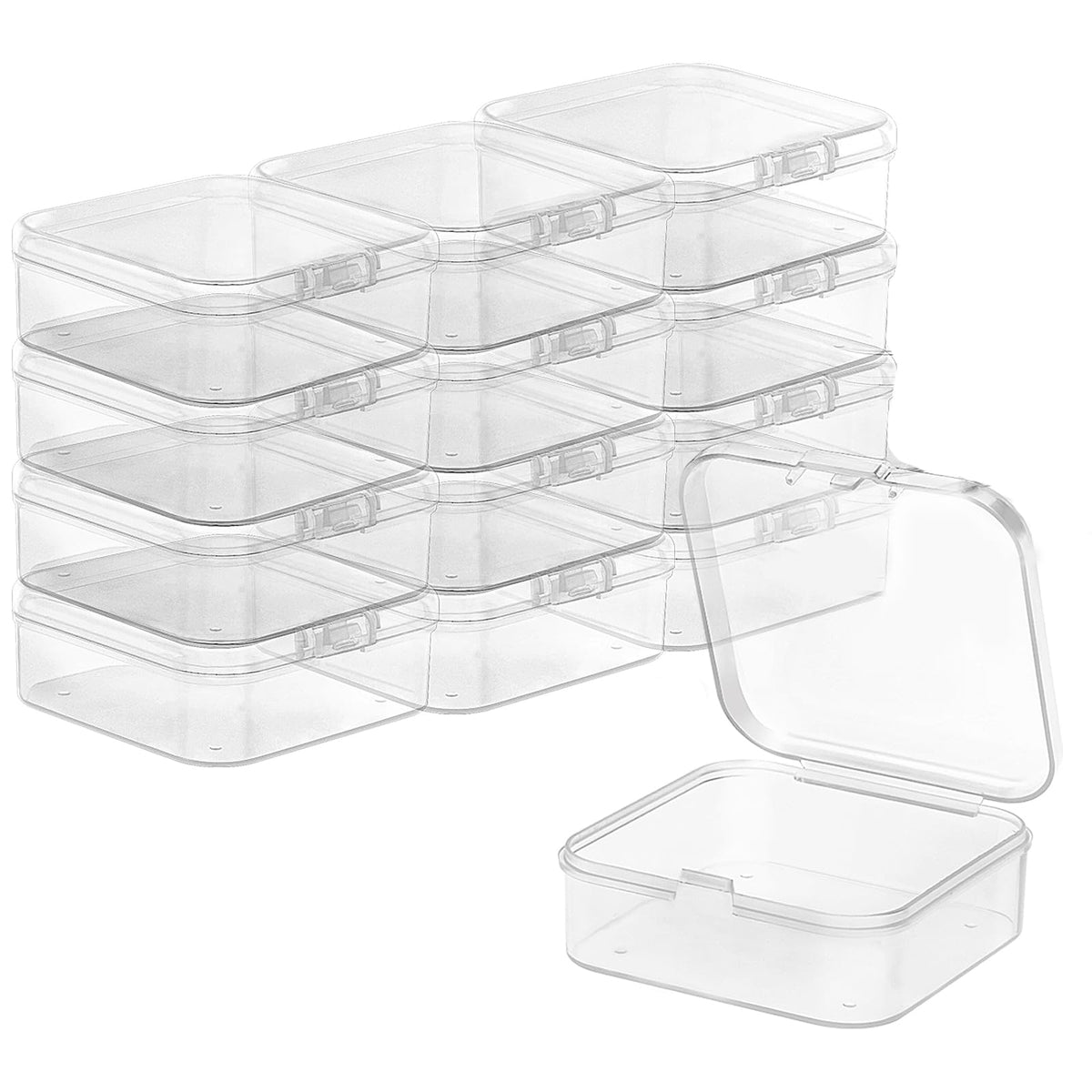 12 Pcs Small Plastic Boxes with Lids, Small Storage Boxes for Bead Storage
