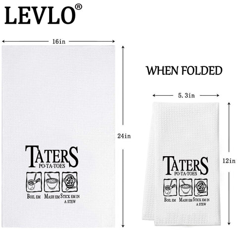 LEVLO Funny Potato Tater Kitchen Towel (Taters Potatoes)