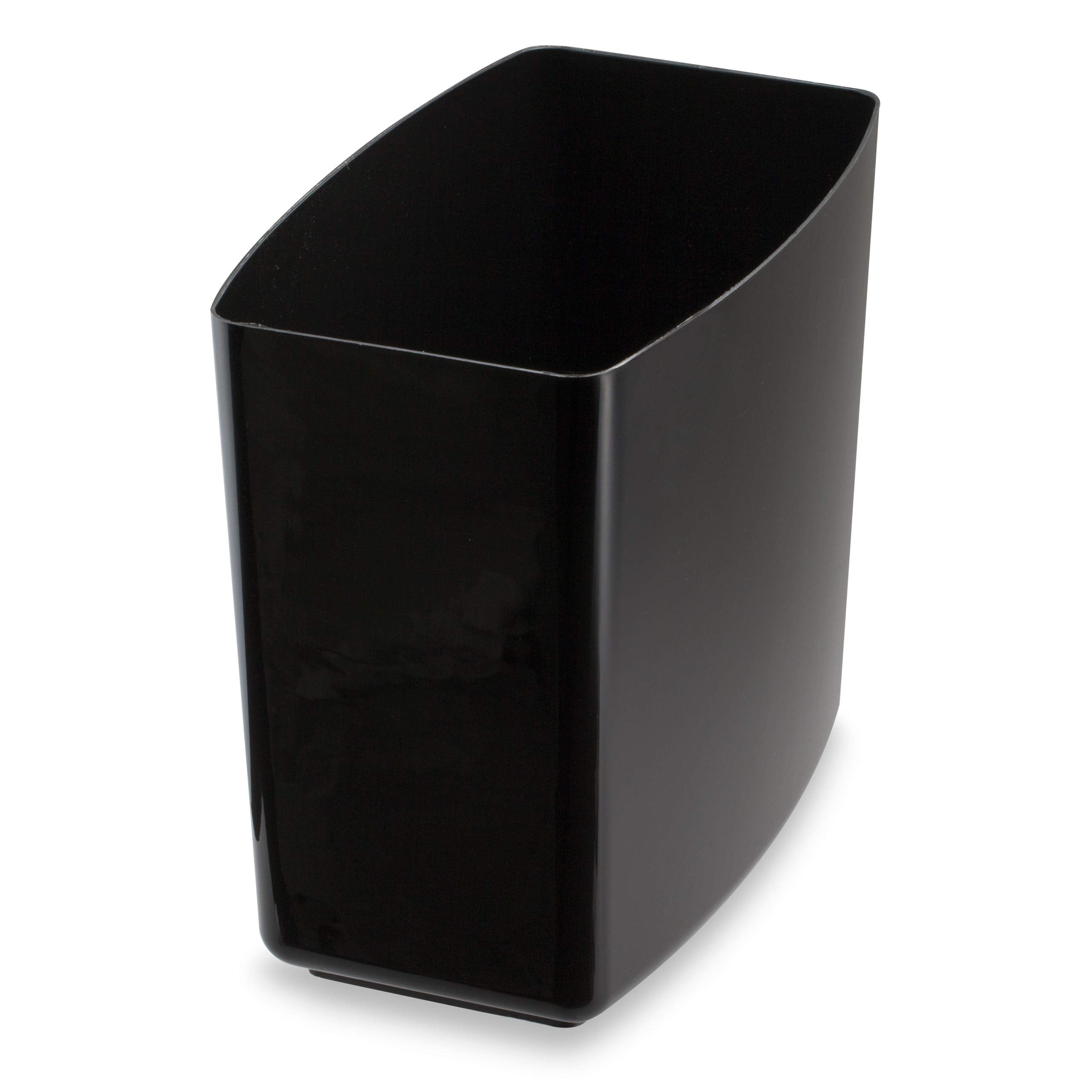 Officemate 2200 Series Executive Plastic Waste Bin Basket, 20 Quart Capacity, 13.625 x 8.5 x 12.75 Inches, Black (22262)