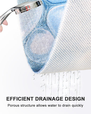 Non Slip Shower Mats for Inside Shower Tray-60x60cm Quick Drain Square Shower Mat,Soft PVC Loofah Shower Mats Non Slip Anti Mould for Elderly
