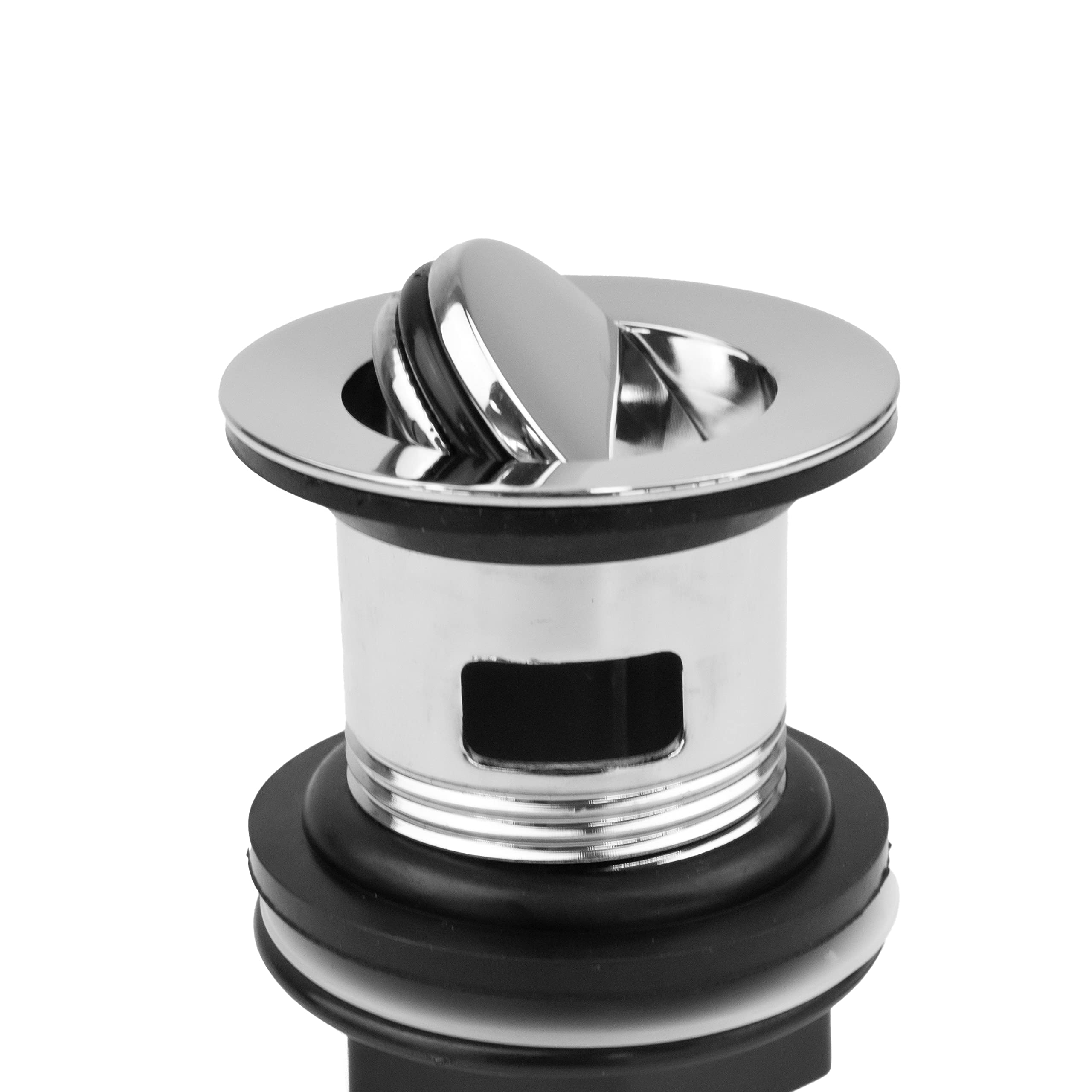 Xcel Home 1x Replacement Slotted Chrome Swivel Top Basin Waste | Brass Sink Basin Plug | Standard G 1 1/4" BSP Connection | Solid Brass Construction