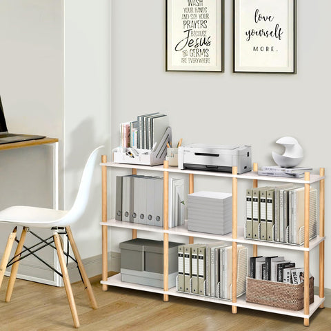 YGYQZ Bookcase, White Bookshelf 6 Cube Storage Unit, Display Unit Low Bookshelf Wide Open Shelves for Living Room
