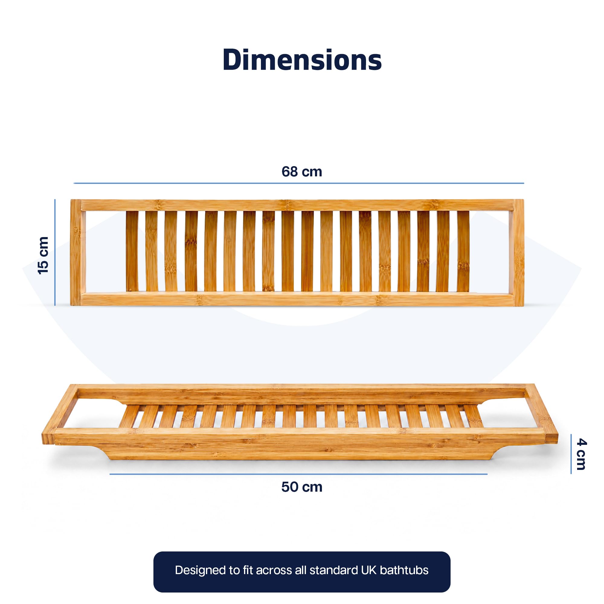Besto Bath Caddy Tray for Bathtub | Bamboo Wooden Bath tray for Bathroom | Bath Shelf for Reading, Relaxing & Placing Accessories Like Scented Candle