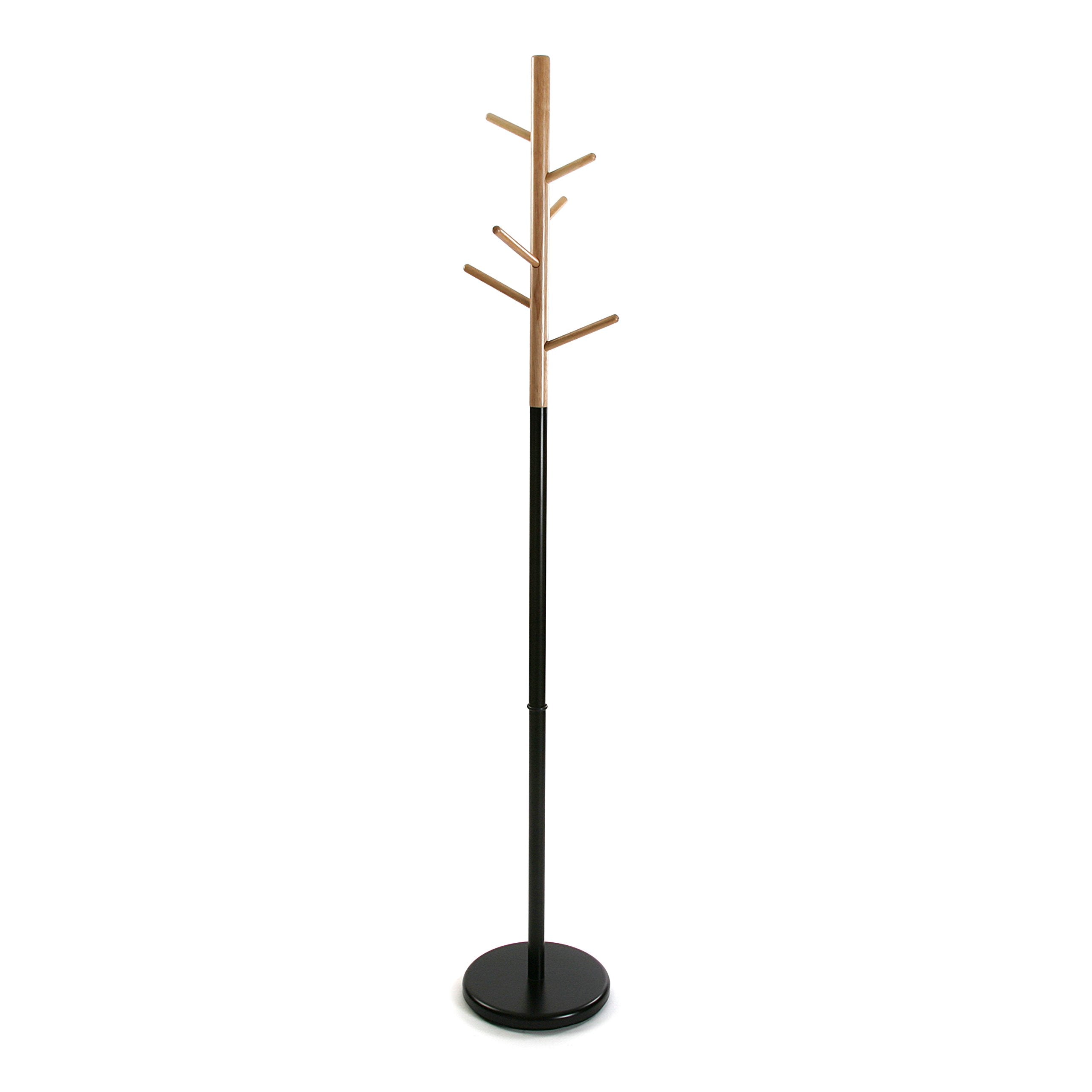 Versa Malmö Floorstanding Coat Rack ideal for hallway or entryway, with 6 Clothes or Bag Hooks or Hangers for the Hallway, Measurements