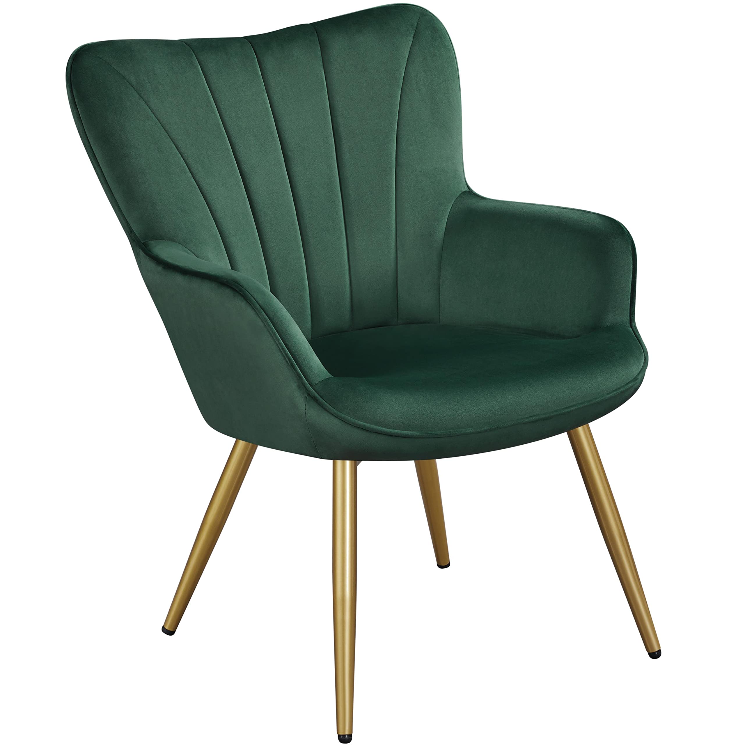Yaheetech Modern Tub Chair Velvet Fabric Armchair with High Back, Green