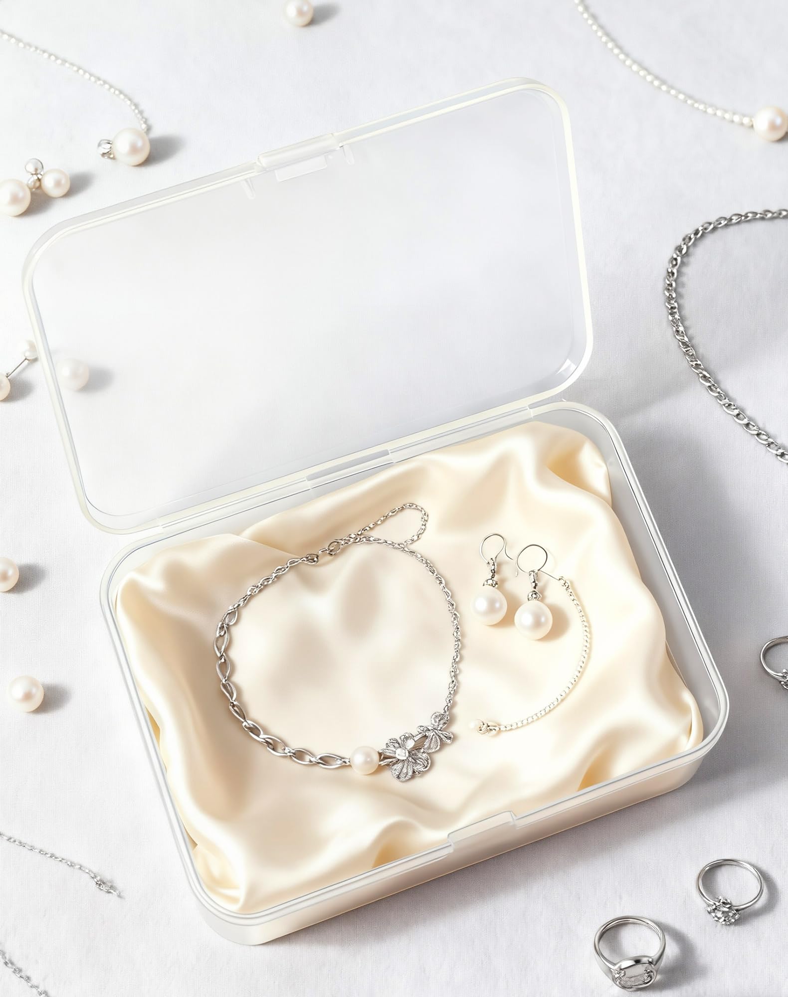 LJY 10 Pack Plastic Storage Boxes with Lids 12.5 x 8.5 x 3.5 cm, Clear