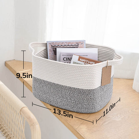 TIMEYARD 3 Pack Storage Baskets for Shelves Woven Basket with Handles