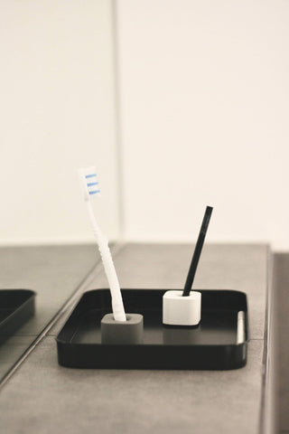 anaan Concrete Toothbrush Holder Pen Stand Small Free Standing Storage Set