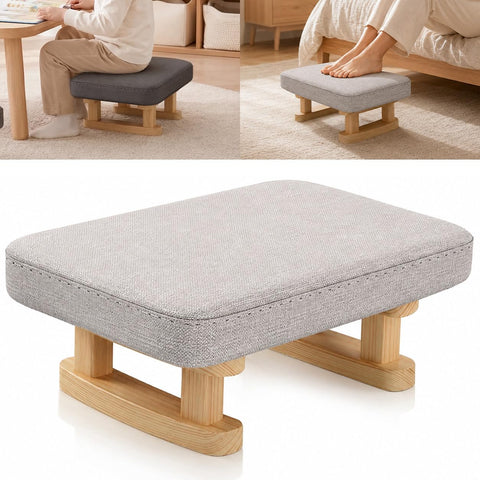 Lighterday Foot Stool, Pouffe Footstool with Cushion,Ottoman Stool with Removable Footstool Cover,Poofy Foot Rest for Leg Rest in Living Room Bedroom