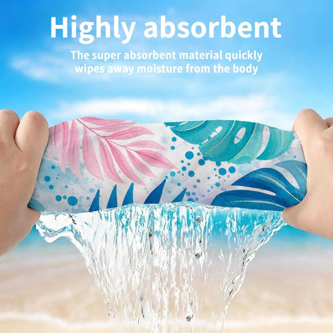 TKLake Extra Large Beach Towel for Adults - Quick Dry Microfibre Printed Beach Towels - Super Absorbent Beach Towel for Swim (140 x 70 cm) Soft