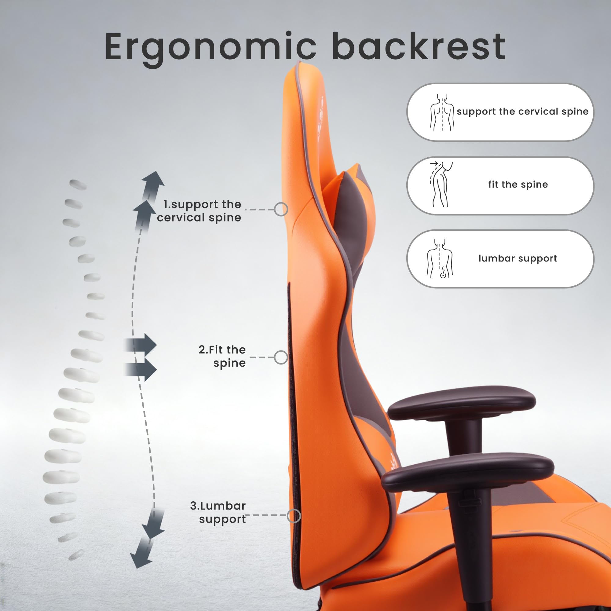 Play haha.Ergonomic reclining seat with footrest adjustable headrest and lumbar cushion high back support padded armrests PU leather finish for