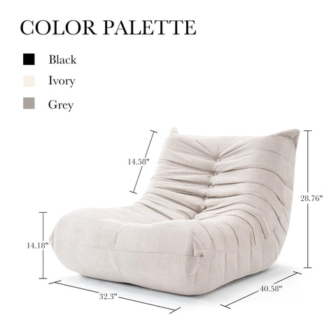 XH.Easy Go Bean Bag Chair for Adults, Togo Lounge Chair with Memory Foam Filling, Giant Bean Bag Sofa, Boneless Floor Chair for Living Room