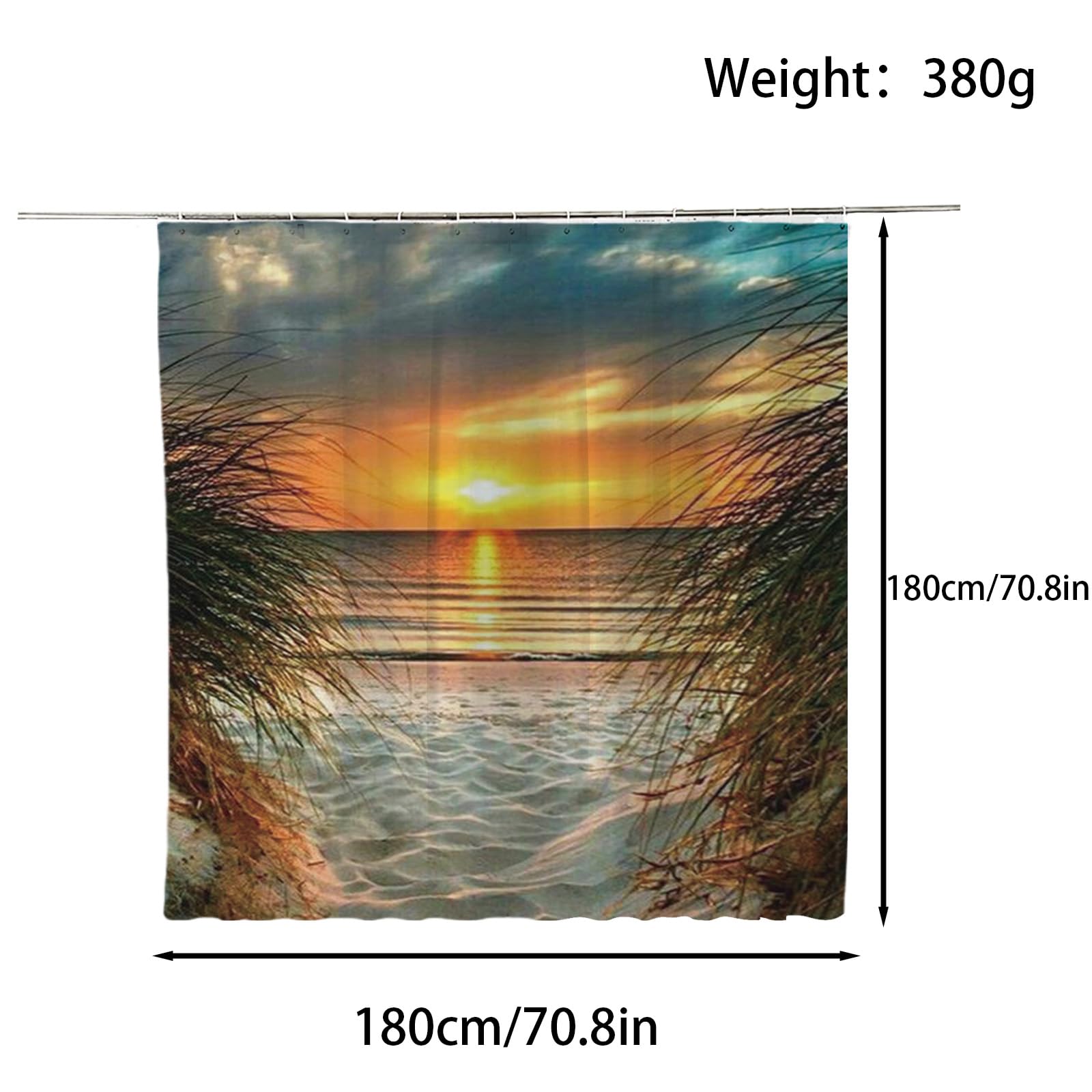 FAIRYGATE Shower Curtains for Garden Shower Curtain Mould Proof Resistant Water Repellant Fabric Polyester with 12 Plastic Hooks Bathroom Curtains