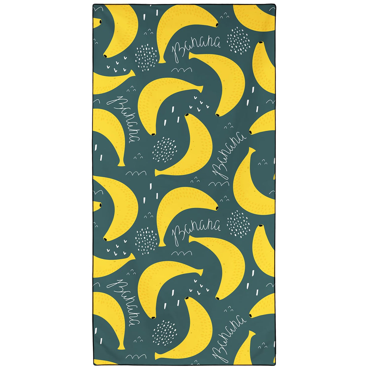 Violetpos Banana Doodle Beach Towel, Extra Large 180x90 cm 250GSM Microfibre, Sand Free Quick Dry