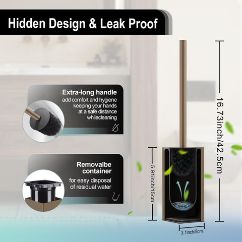 DAZI Toilet Brush Adhesive Wall Mounting without Drilling, Toilet Brush with Modern Design
