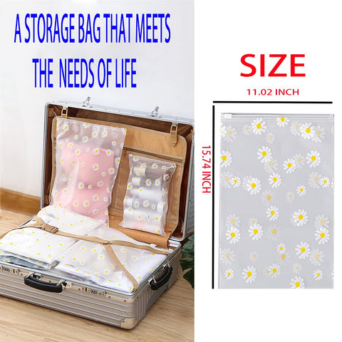 GAOHAN 10Pcs ZipLock Shoe Bags Multi-Purpose Daisy Print Travel Storage Bag