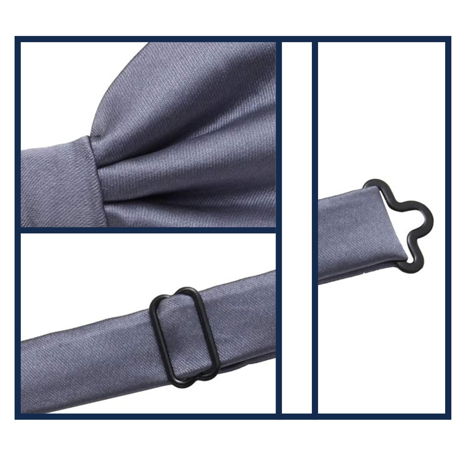 MASADA bow tie yellow - men's accessory in silk-look, continuously adjustable, handmade with hook closure - 12 x 6 cm
