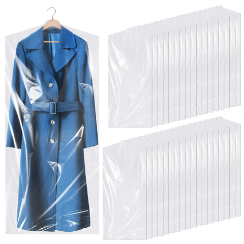 35 Pack Plastic Clothes Covers, Dry Cleaning Bags, Garment Bags 60 * 140 cm