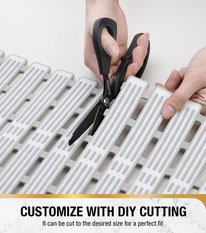 HITSLAM Light Grey TPE Bath Mat, 68x40cm, Non Slip Bathtub Mat