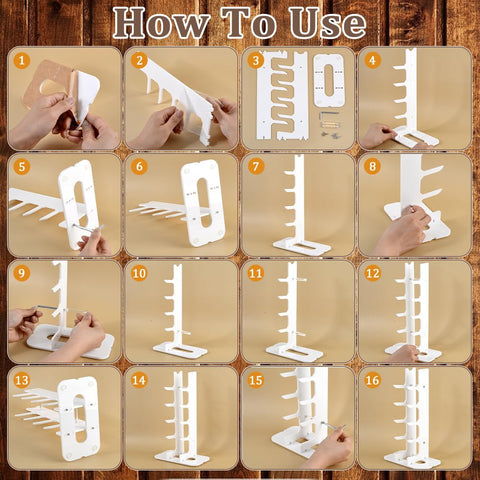 UNICRAFTALE 5-Tier Acrylic Knife Display Stand White Pocket Knife Holder Folding Knifes Display Case Fixed Blade Knifes Collection Displays Stand