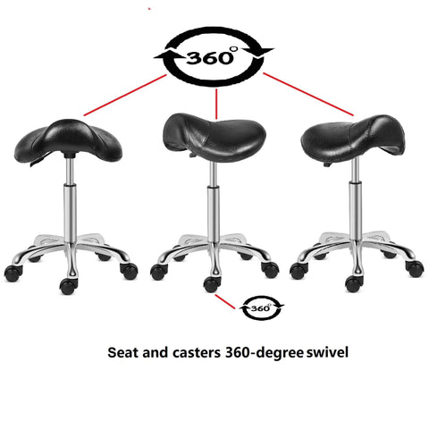Kaleurrier Saddle Stool Rolling Swivel Height Adjustable with Wheels,Heavy Duty Anti-Fatigue Stools,Ergonomic Stool Chair for Lab Clinic Dentist