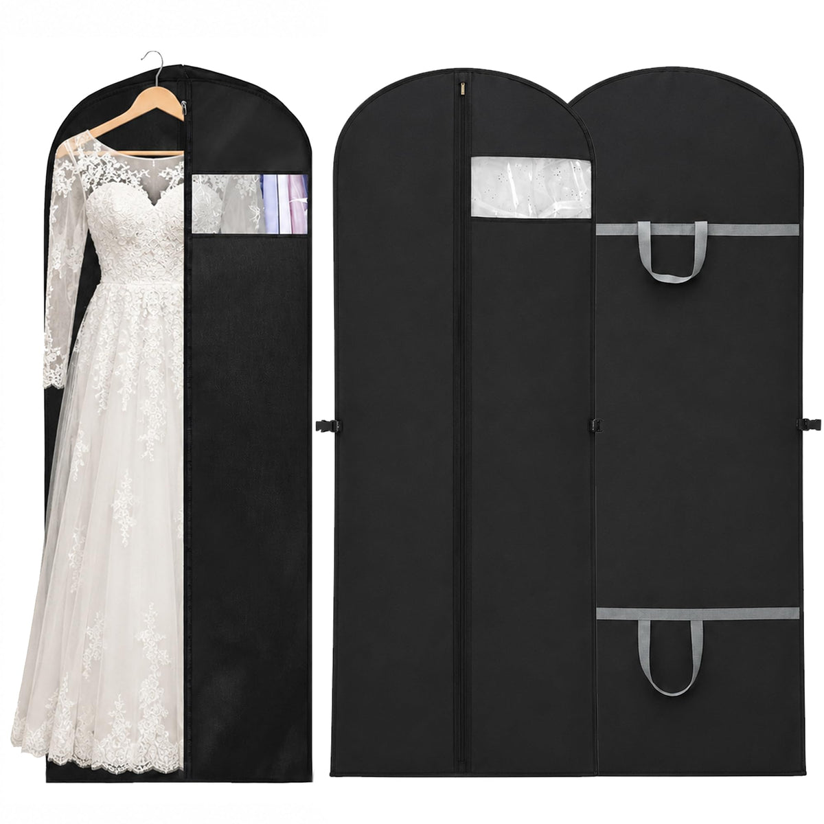 Dress Bags & Hanging Clothes Covers – 3 Pack 60x140cm Dustproof