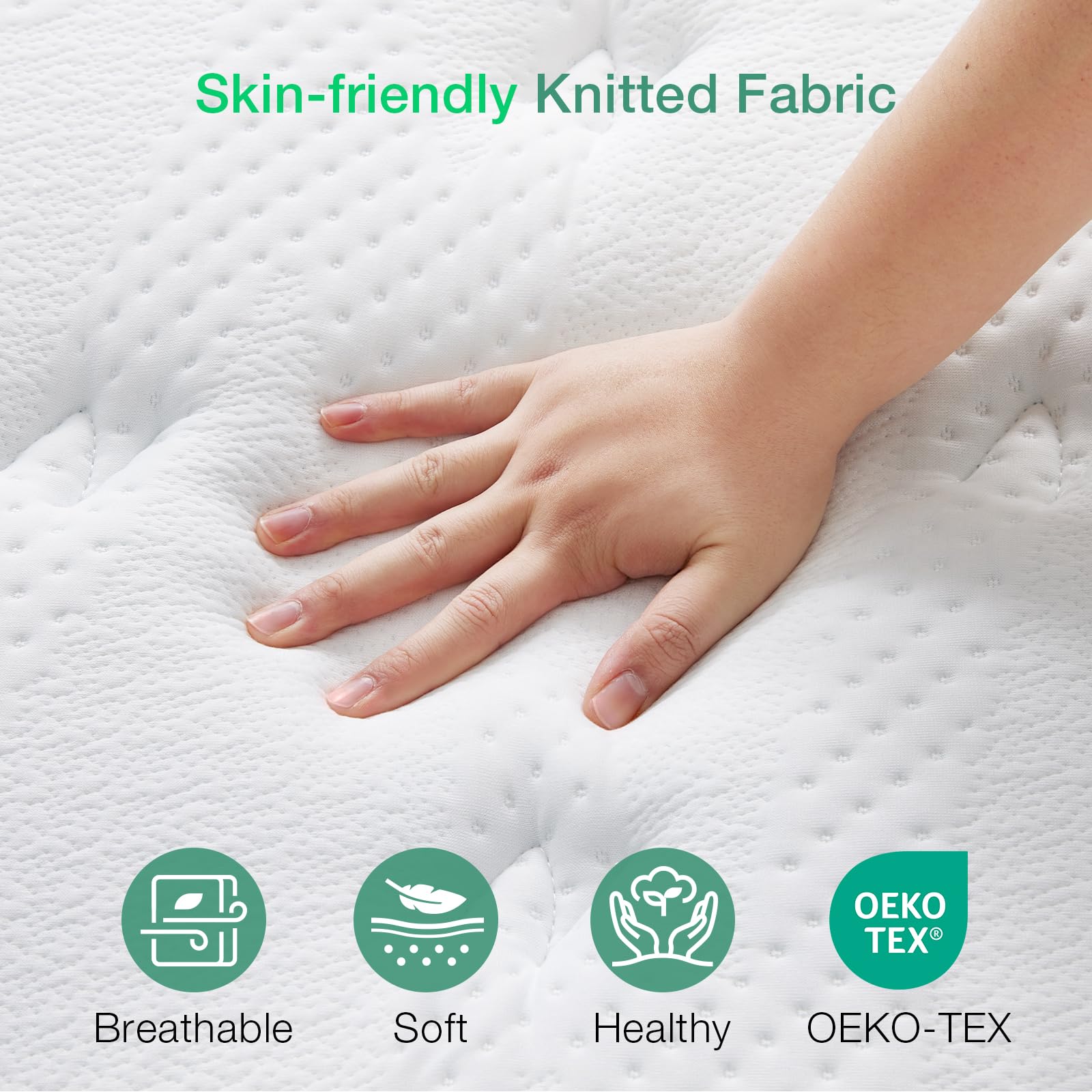 Novilla 3FT Single Mattress 9.8 Inch 3-Zone Gel Memory Foam Pocket Sprung Mattress