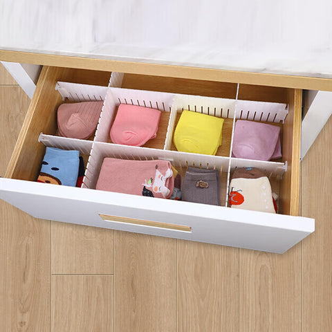 Tomoyuki 24pcs Drawer Dividers Adjustable, Drawer Organiser - White