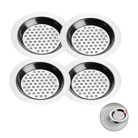 4-Pack Stainless Steel Sink Strainer | Standard Drain Plug for Kitchen/Bathroom/Shower | Hair & Food Catcher - Anti-Clog, Rust-Proof & Easy Clean