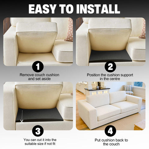 Scettar 2PC Sofa Cushion Support for Sagging Seat 60x50cm Cuttable Foam Pad