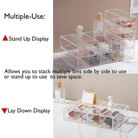 Himifuture Sunglasses Organiser with 4 Drawers, Acrylic Eyeglass Organizer, Make-up Storage Drawer Tray, Jewelry Box