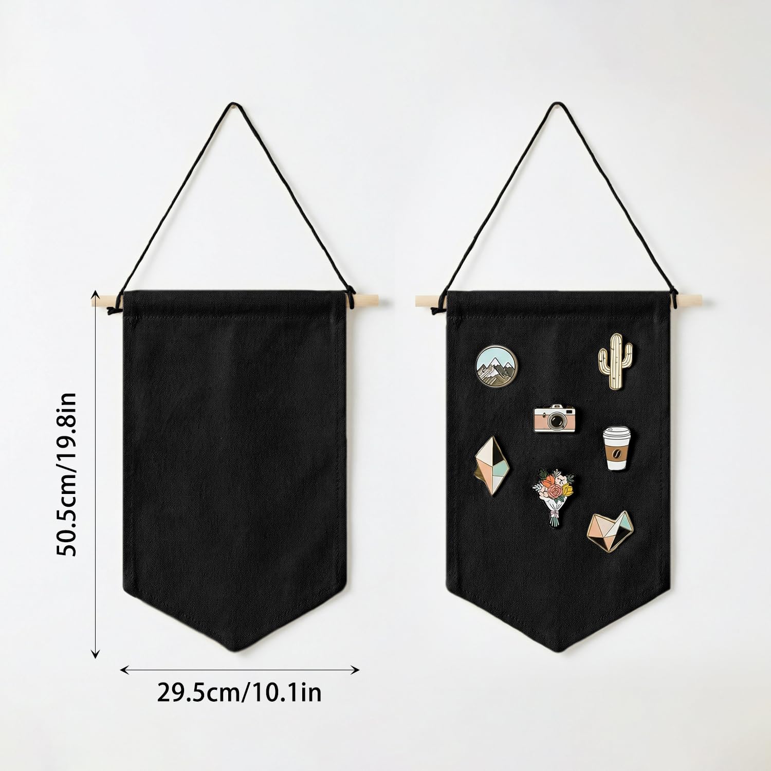 GAZIL Pin Badge Display Organizer, Canvas Brooch Holder Banner for Pin Badges, Rosette & Enamel Pin Storage Case