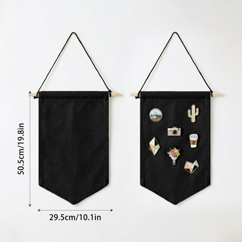 GAZIL Pin Badge Display Organizer, Canvas Brooch Holder Banner for Pin Badges, Rosette & Enamel Pin Storage Case