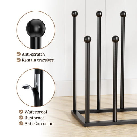 pickpiff Free Standing Shoe Rack - Black Metal Shoe Storage, Shoe Racks Storage for Dorm Room, Closet, Entryway, Bedroom, Patio Outdoor, Hallway