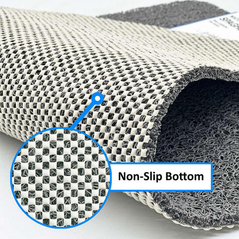 Loofah Shower Mat, Non Slip PVC Spaghetti Mat for Wet Area Inside Shower, Super Comfy Soft Matt, Quick Dry, Bacteria & Mould Resistant, Curved Edge