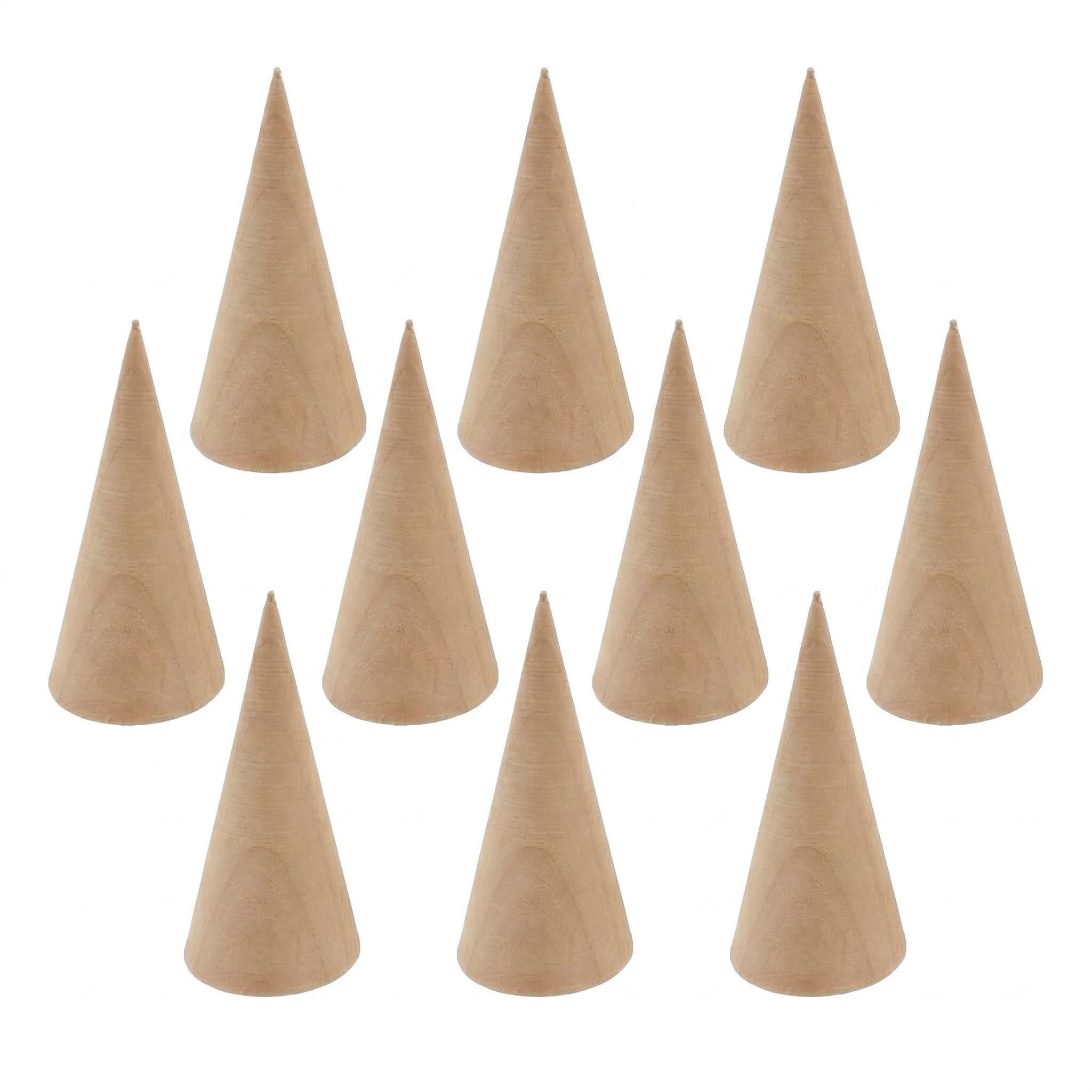 Lcvasvuz 10 Pcs Wooden Ring Display Stand Jewelry Holder Organiser Showcase Rack Ring Display Stand for Jewellery Wooden Cones Display Rack