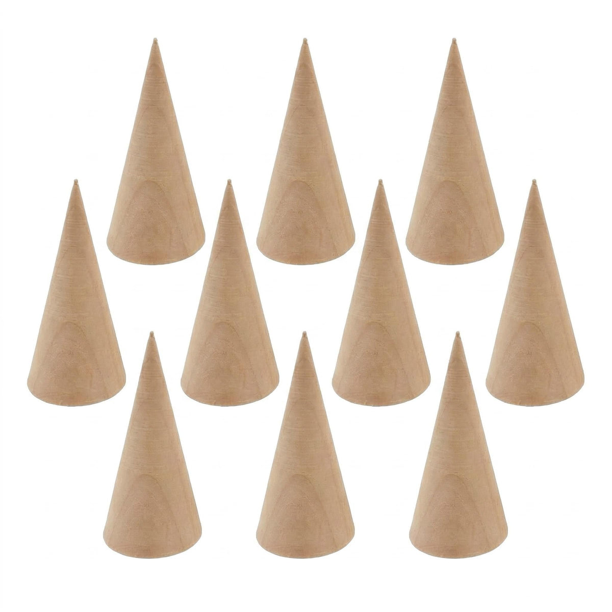 Lcvasvuz 10 Pcs Wooden Ring Display Stand Jewelry Holder Organiser Showcase Rack Ring Display Stand for Jewellery Wooden Cones Display Rack