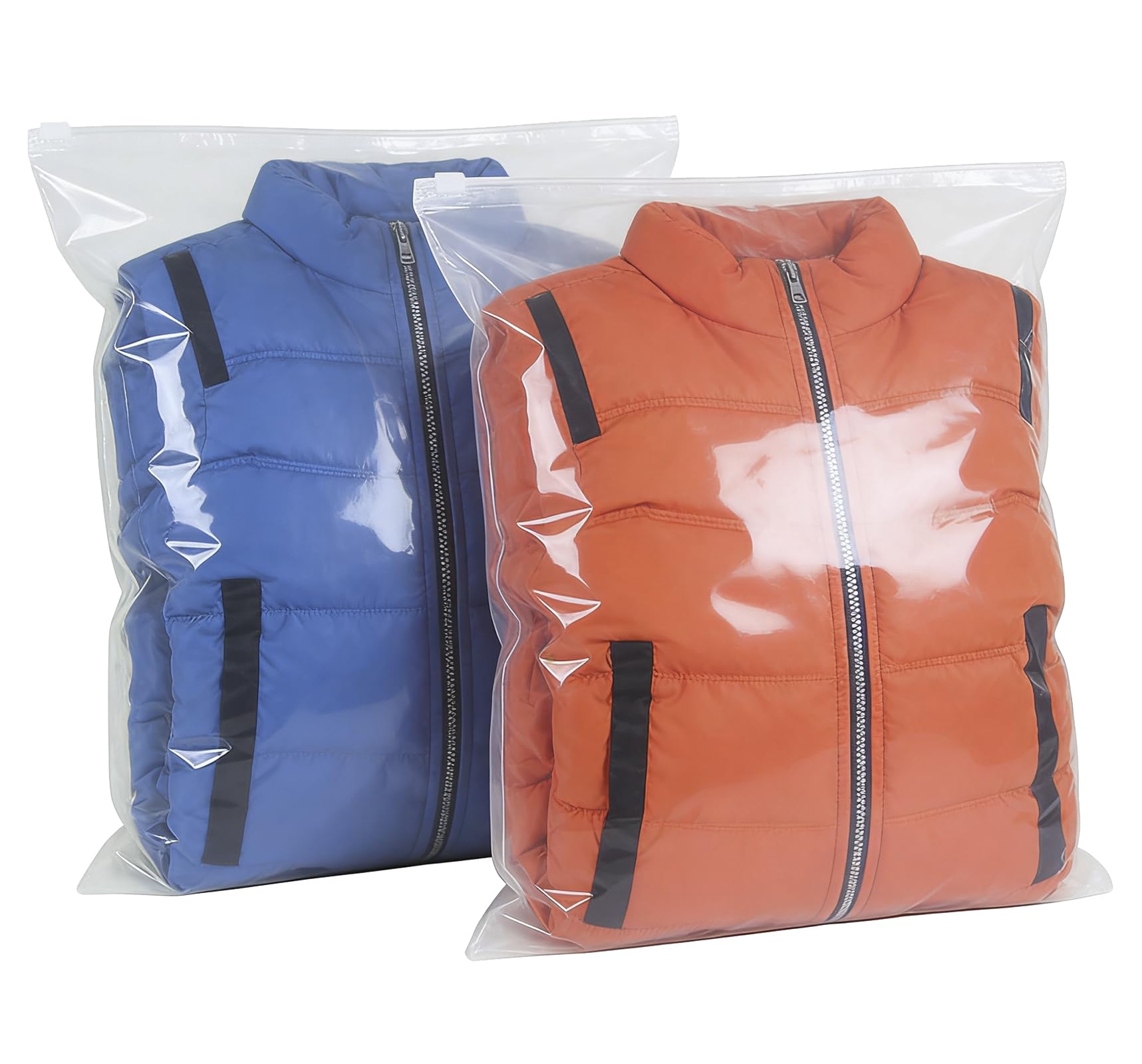 QISF 60 x 70 cm Reusable Ziplock Bags for Clothes - 20 Pcs Store & Protect Zip Seal Clothes Storage Bags，Large Clear Seal Bag Waterproof Luggage