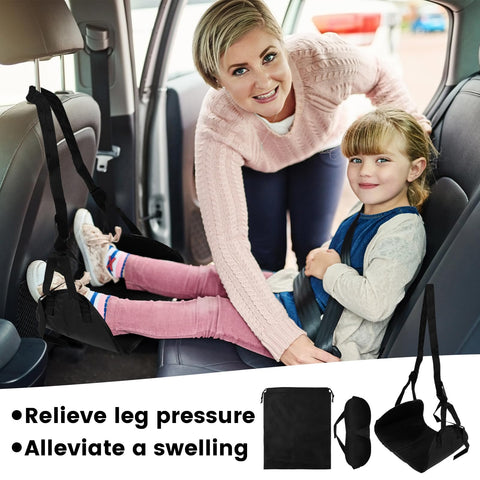Foot Hammock for Plane Travel, Airplane Footrest Hammock with Extended Adjustment Strap, Portable Desk Foot Hammock to Relax Your Feet