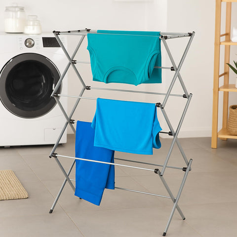 Honey-Can-Do Collapsible Clothes Drying Rack, Alloy Steel, White/Grey