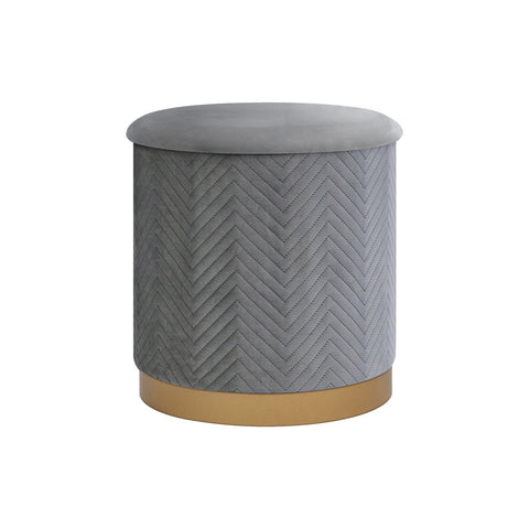 Bonlife Large Round Storage Ottoman, Foldable Footstool with Lid