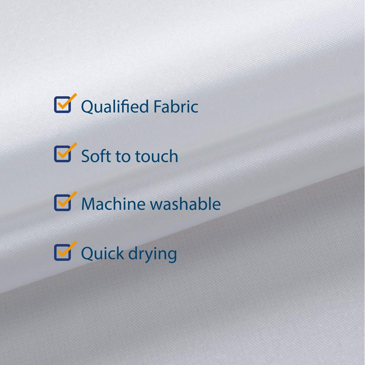 N&Y HOME Extra Long Fabric Shower Curtain, Size 54 x 80 Inch, Hotel Quality, Washable, White Bathroom Curtain with Grommets, 54 x 80 Inches