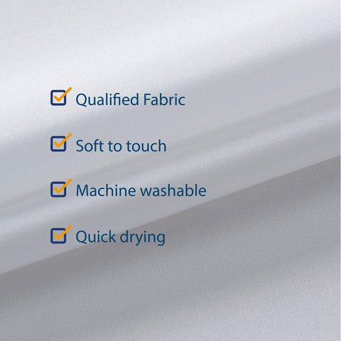 N&Y HOME Extra Long Fabric Shower Curtain, Size 54 x 80 Inch, Hotel Quality, Washable, White Bathroom Curtain with Grommets, 54 x 80 Inches