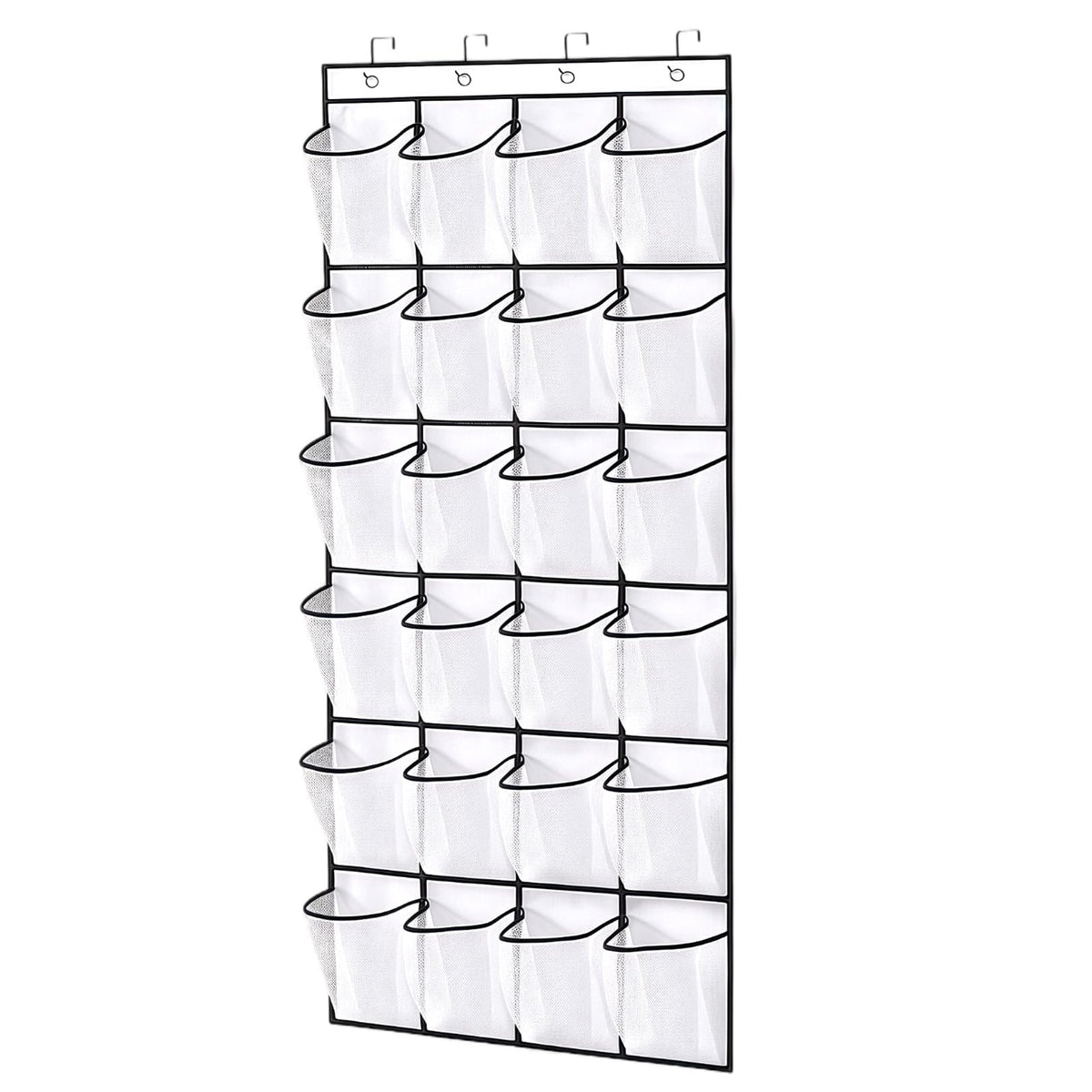 SOPSTUO Hanging Shoe Storage, Over Door Shoe Storage, Door Shoe Rack, 24 Breathable Mesh Huge Pockets