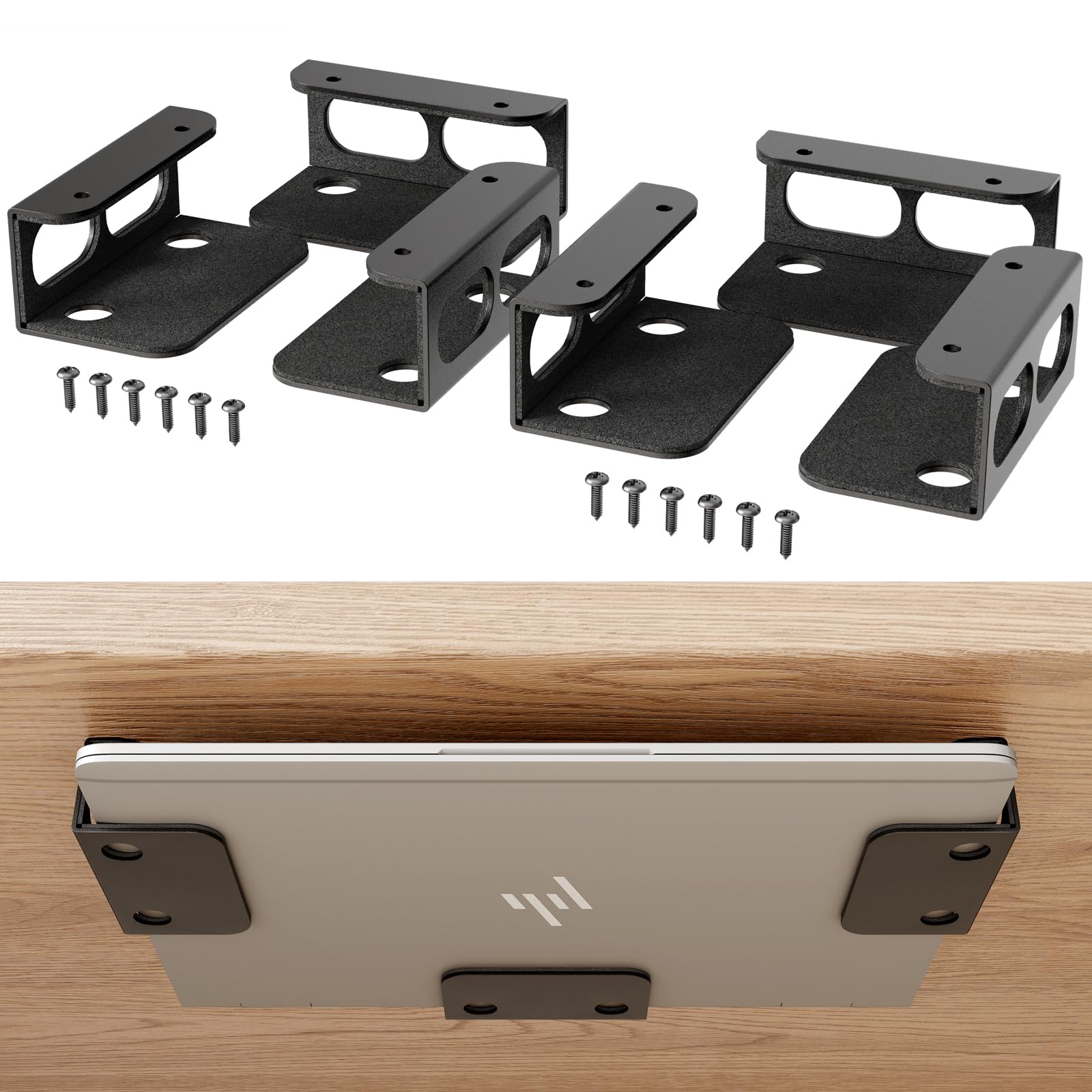 otuiaim Under Desk Holder / Wall Mount - 2mm Carbon Steel Desk Extender