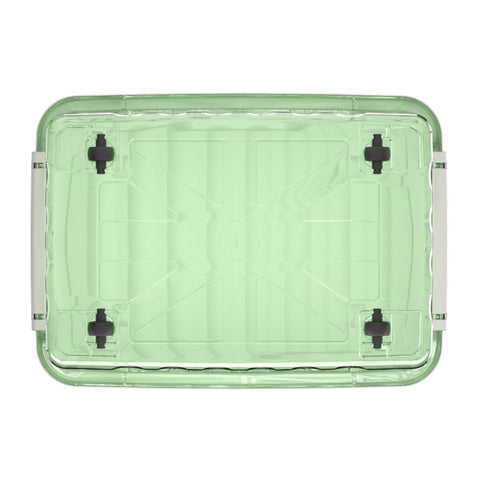 Cetomo 80L*6 Plastic Storage Boxes with Wheels, Lidded Storage Box with Secure Side Latches, PP Nestable and Stackable Clear Organizer for Home