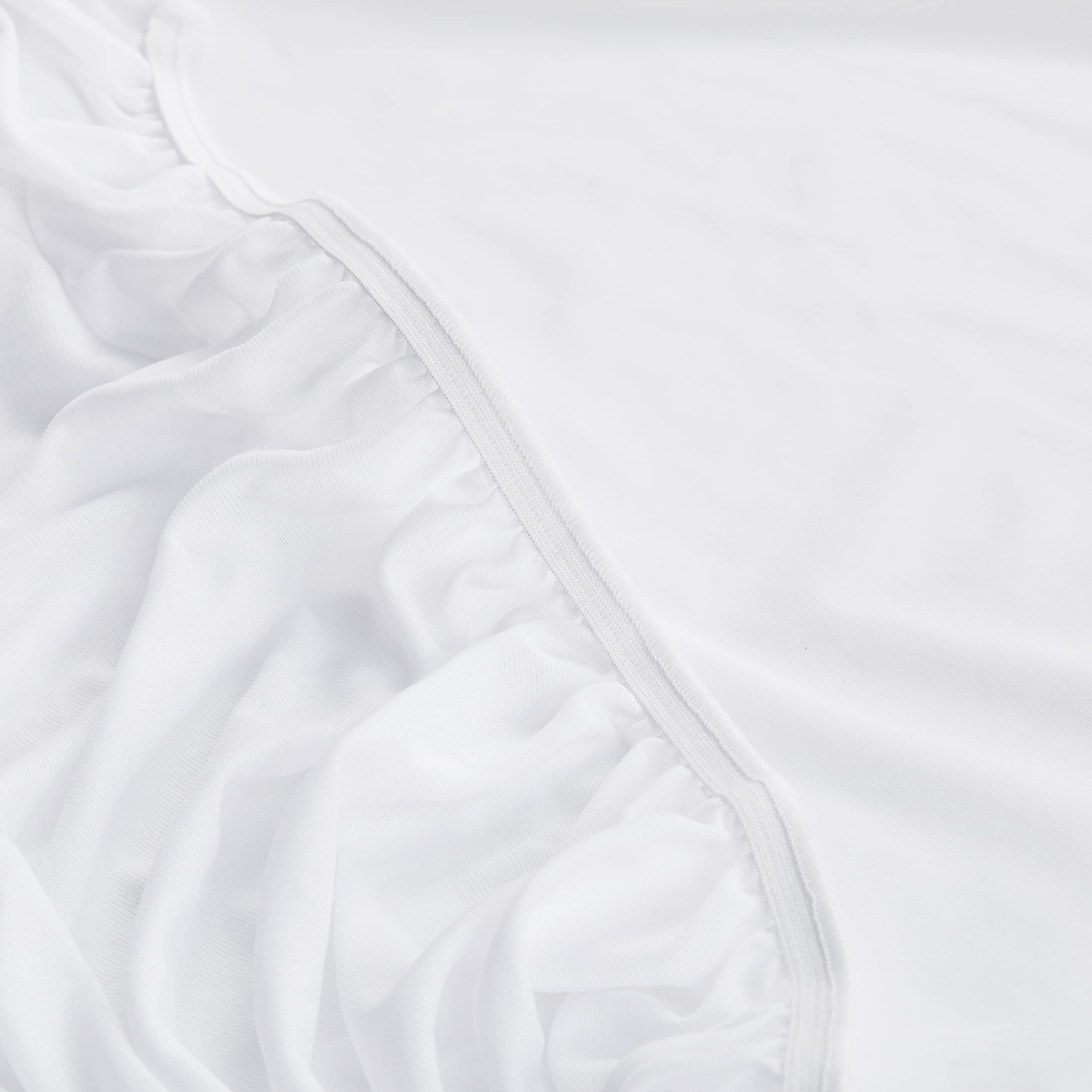 SERTA Power Chill Soft Comfort Stain Resistant & Waterproof Mattress Cover Protector with 15" Deep Pocket, California King, White